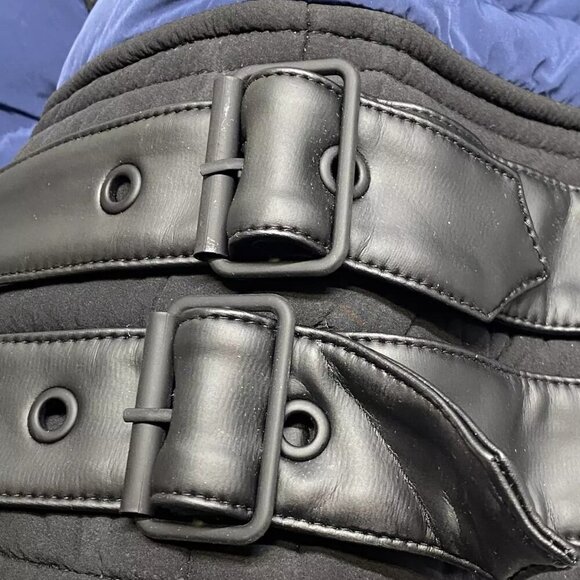 NEW BLANC NOIR Womens Jacket Ink Blue Size S Moto Aviator Puffer Full Zip Down - Picture 5 of 11